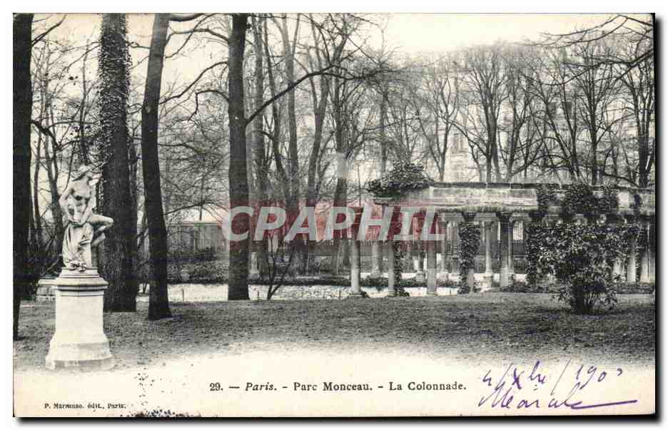 Paris CPA Parc Monceau La colonnade