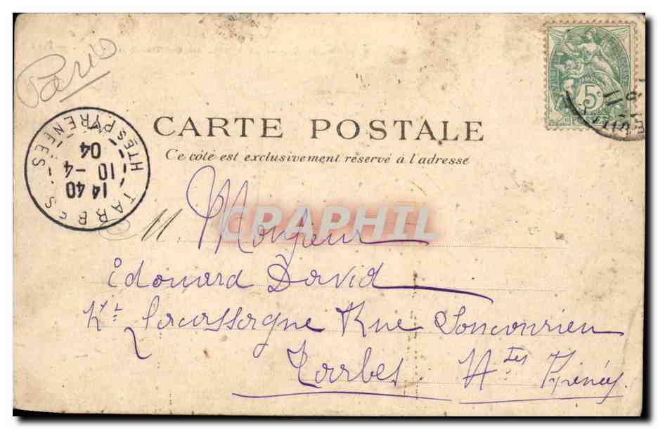 Paris CPA Le square de Grenelle — Rückseite