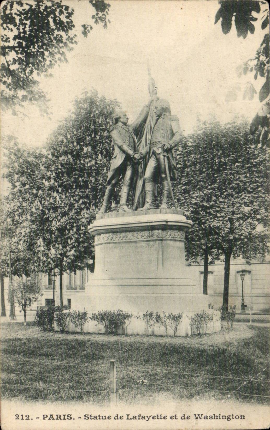 Paris CPA Statue de Lafayette et de WAshington