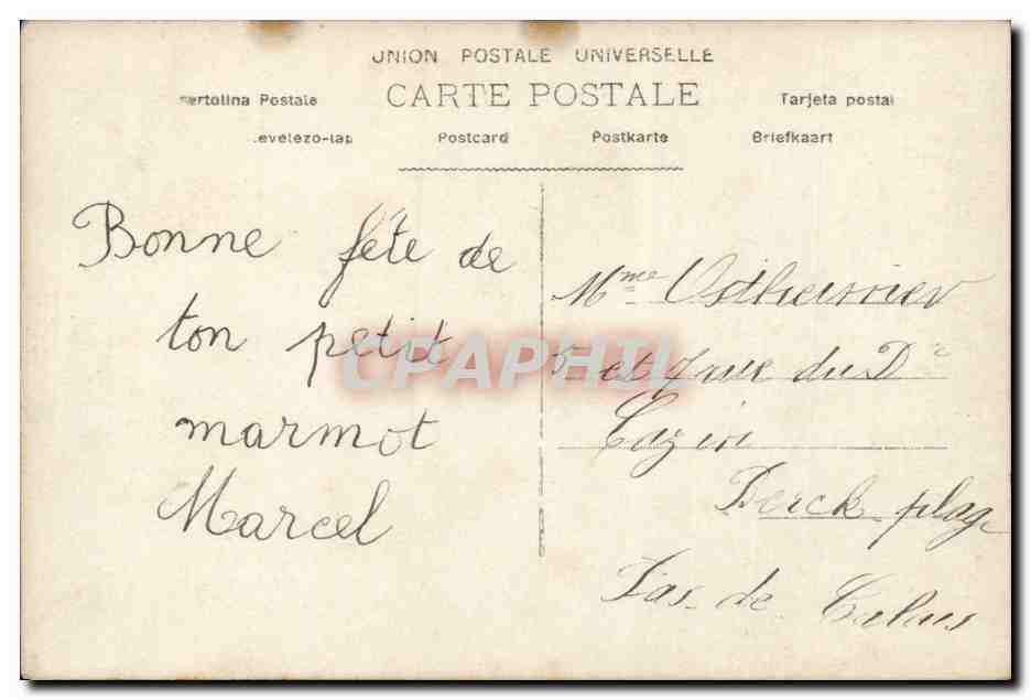 CPA Fantaisie Enfant Bonne fete — Verso
