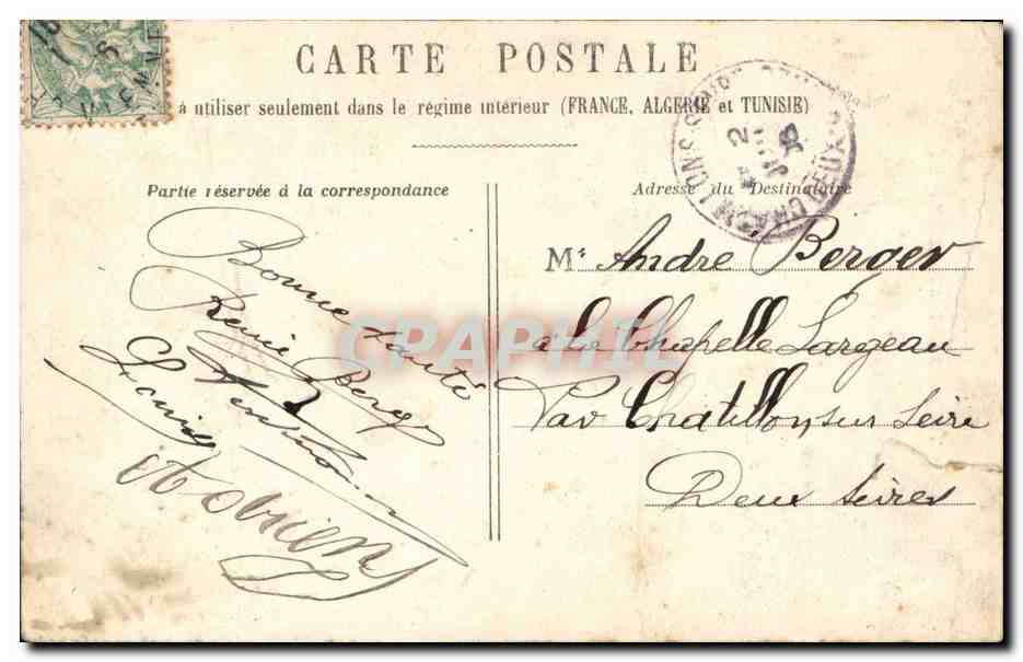 CPA Le petit fils du generale Militaria Enfant Uniforme — Rückseite
