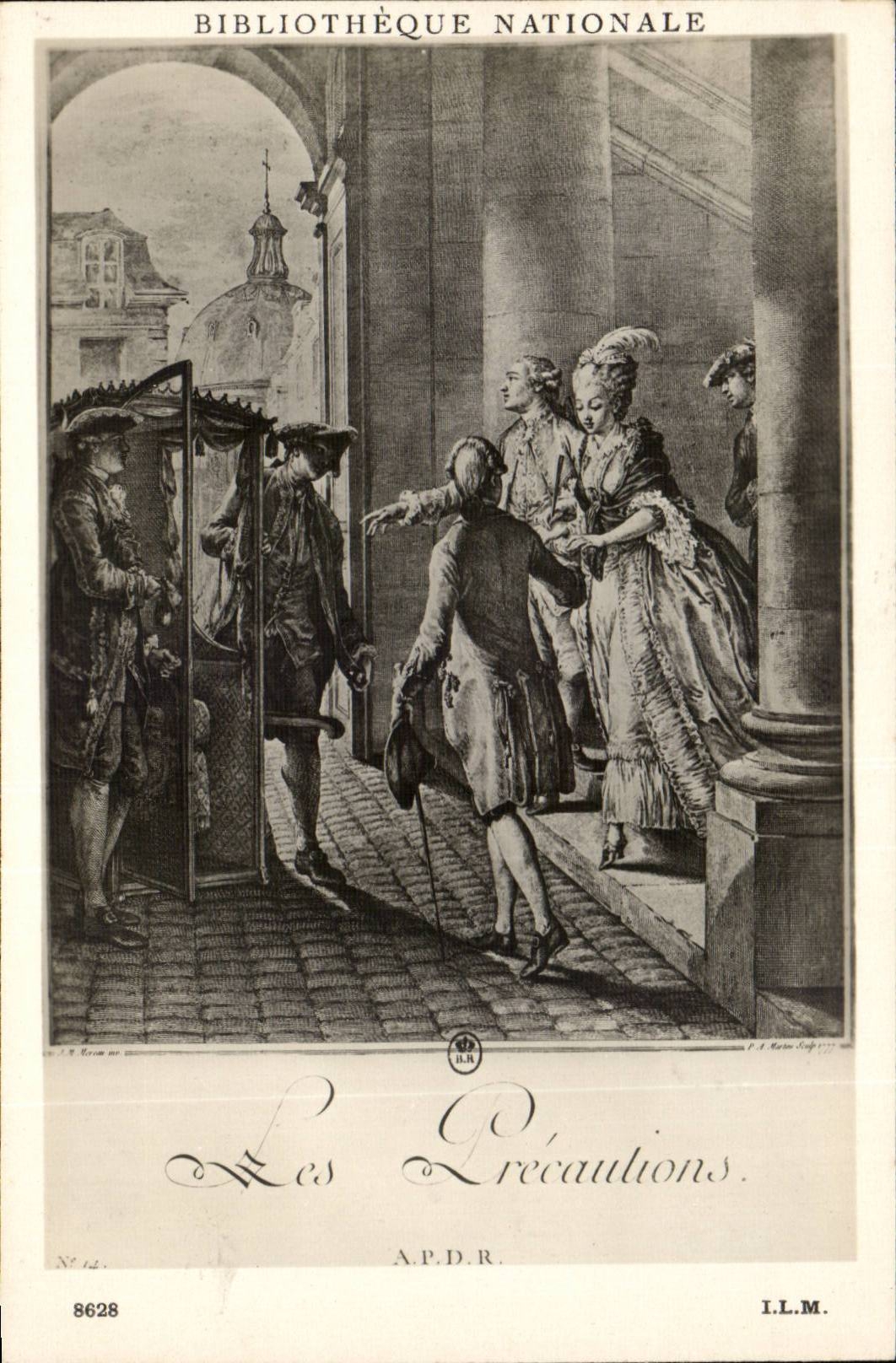 CPA Fantaisie Bibliotheque nationale Les precautions Costume Folklore