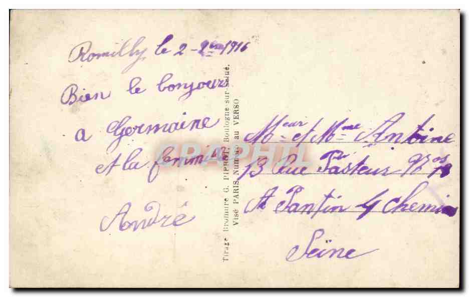 CPA Fantaisie Enfant Garcon fer a cheval — Rückseite