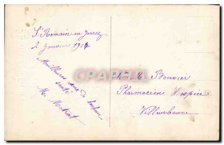 CPA Fantaisie Fleurs Bonne annee — Rückseite
