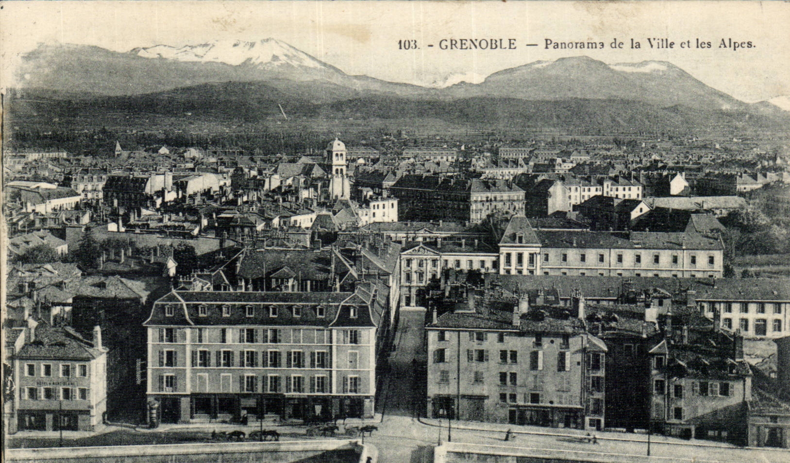 Grenoble — Panorama der Stadt und der Alpen. — C. Baffert, Nr. 103