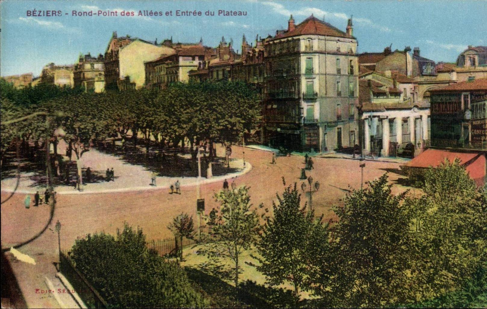 Béziers - Rond-Point des Allées et Entrée du Plateau — Édit. Séau