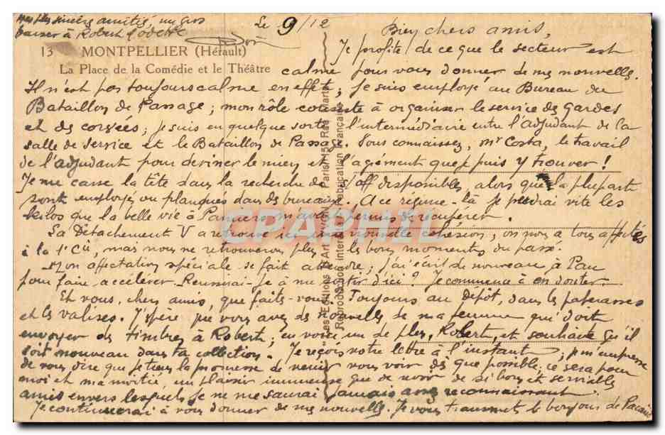 Place de la Comédie — Theatre de Montpellier — Verlag CPAPHIL, Nr. 44017 — Rückseite
