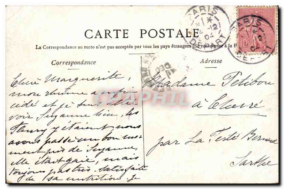 Paris CPA Perspective du boulevard de Bonne Nouvelle — Rückseite