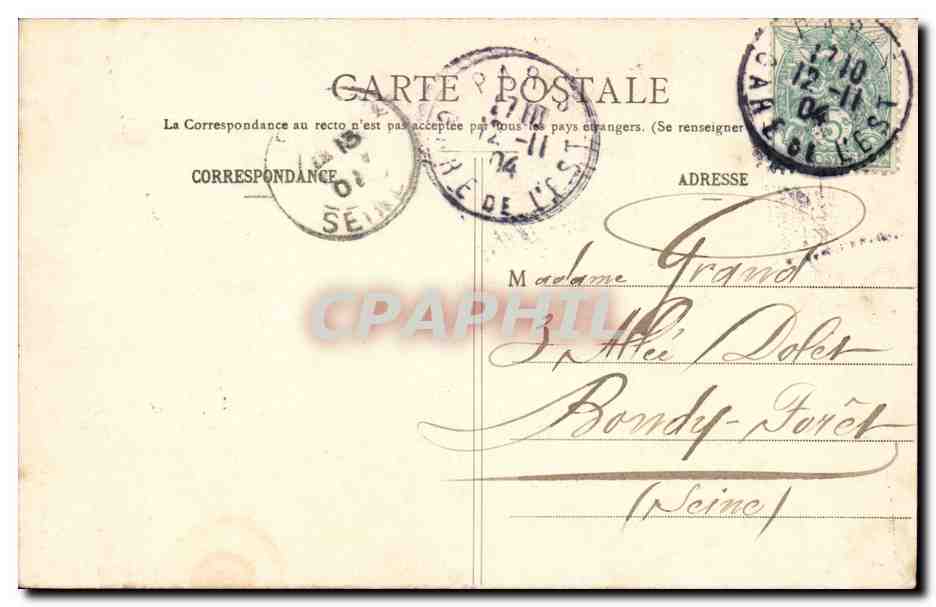 Paris CPA Colonne Vendome  — Rückseite
