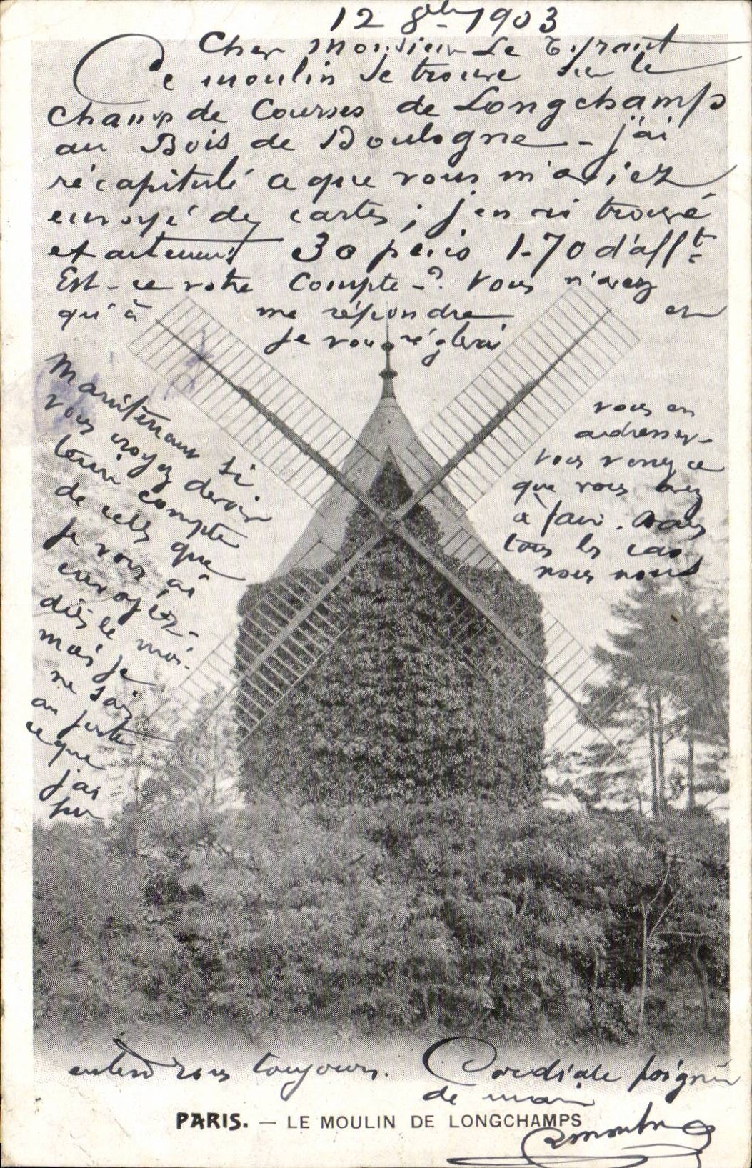 Paris CPA Le moulin de Longchamps (mill)