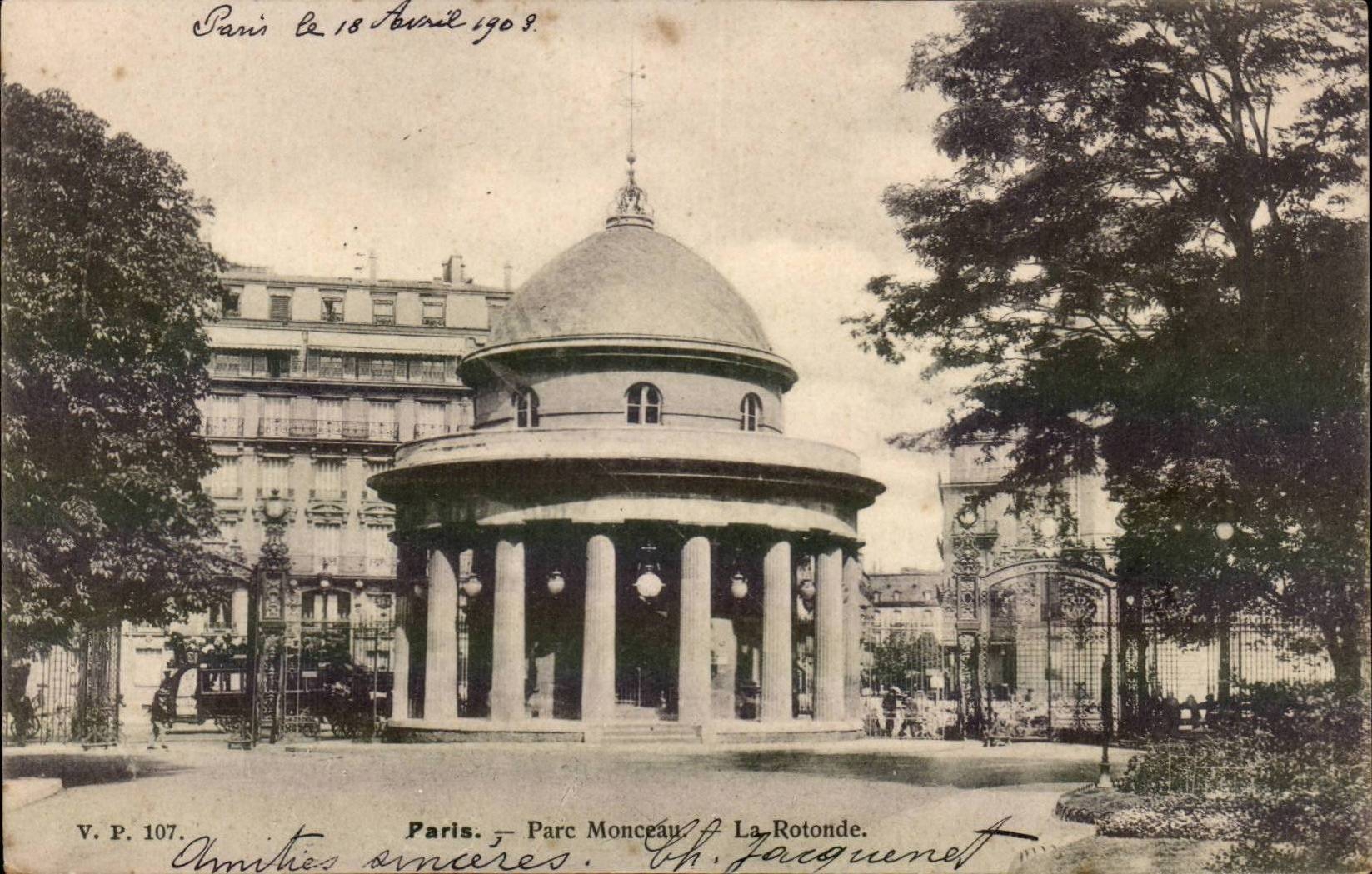 Paris CPA Parc Monceau la rotonde