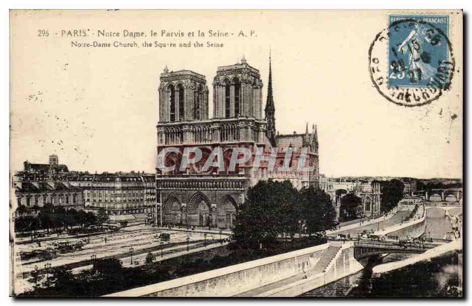Paris CPA Notre Dame et la Seine