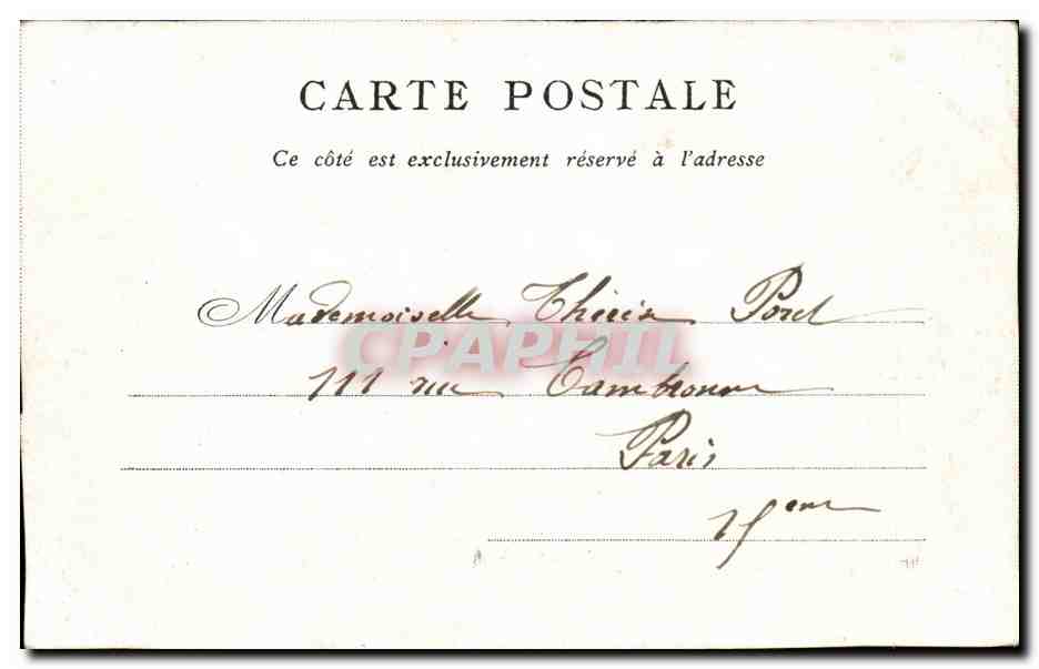 Paris CPA Palais de justice — Rückseite