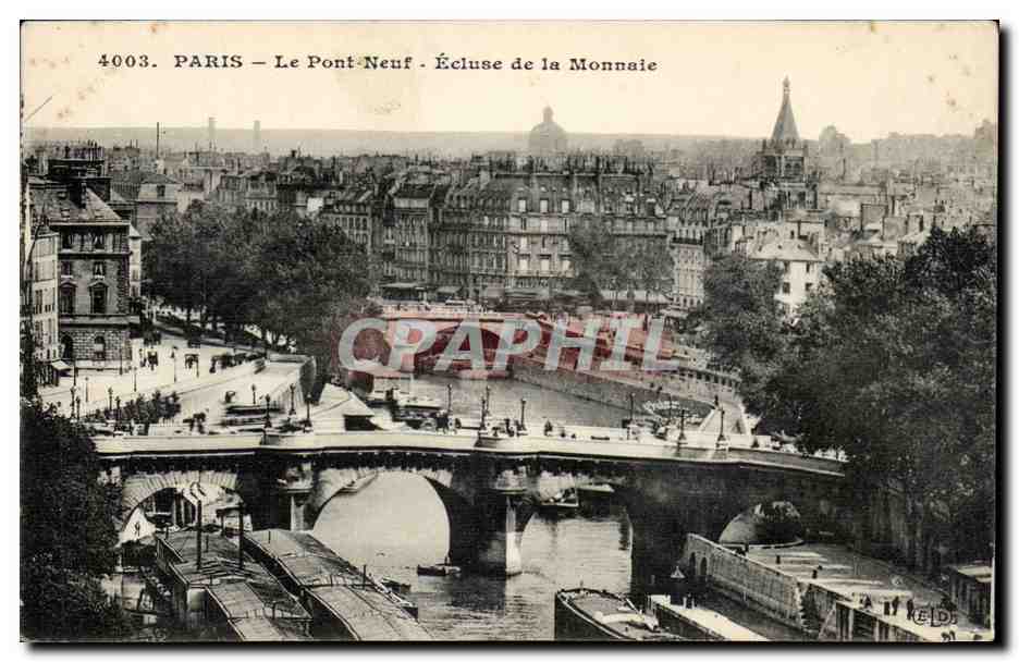 Paris CPA Le pont Neuf Ecluse de la monnaie