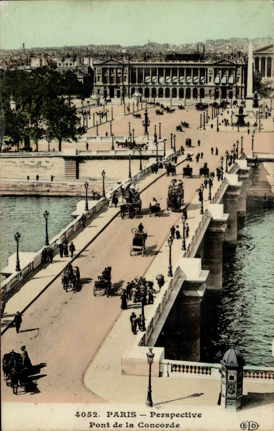 Paris CPA Perspective Place de la Concorde