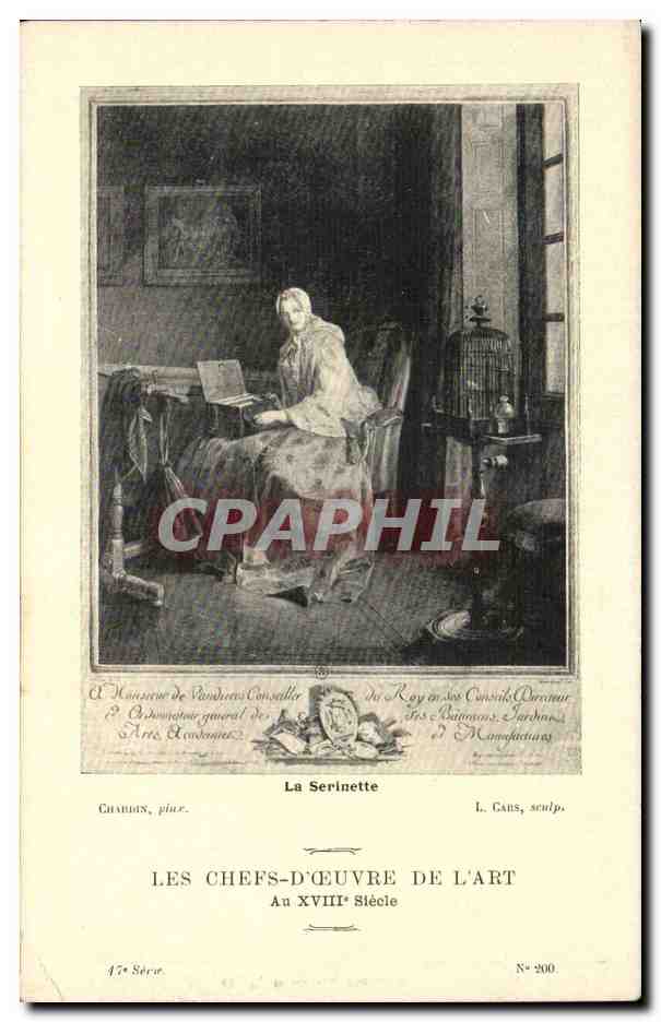 CPA Les chefs d'oeuvre de l'art La SErinette Chardin Cars