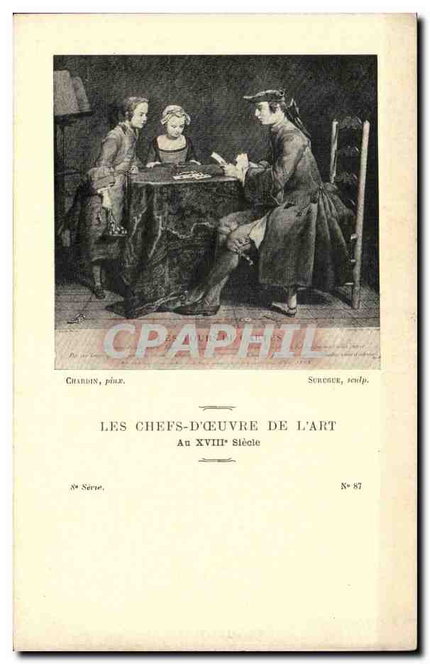 CPA Les chefs d'oeuvre de l'art Les tours de cartes Chardin Surugue