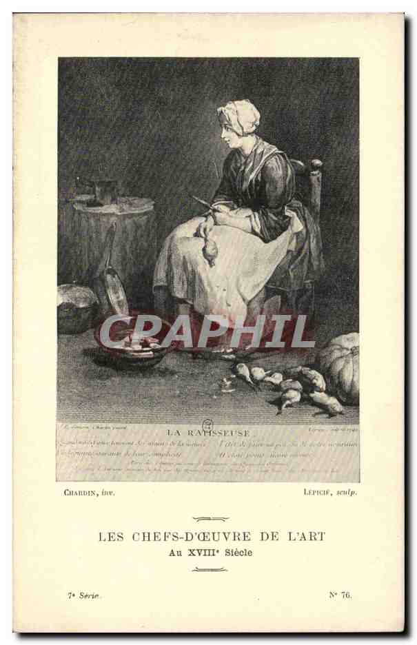 CPA Les chefs d'oeuvre de l'art La Ratisseuse Chardin Lepicie