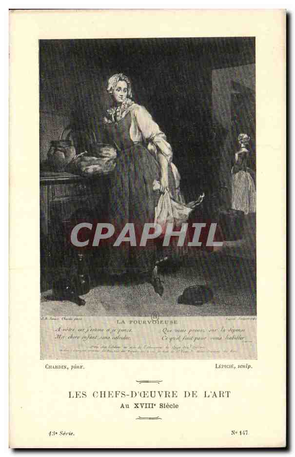 CPA Les chefs d'oeuvre de l'art La Pourvoieuse Chardin Lepicie