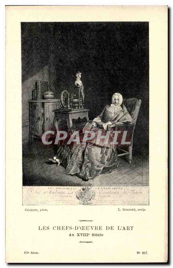 CPA Les chefs d'oeuvre de l'art Les amusements de la vue privee Chardin Suruge