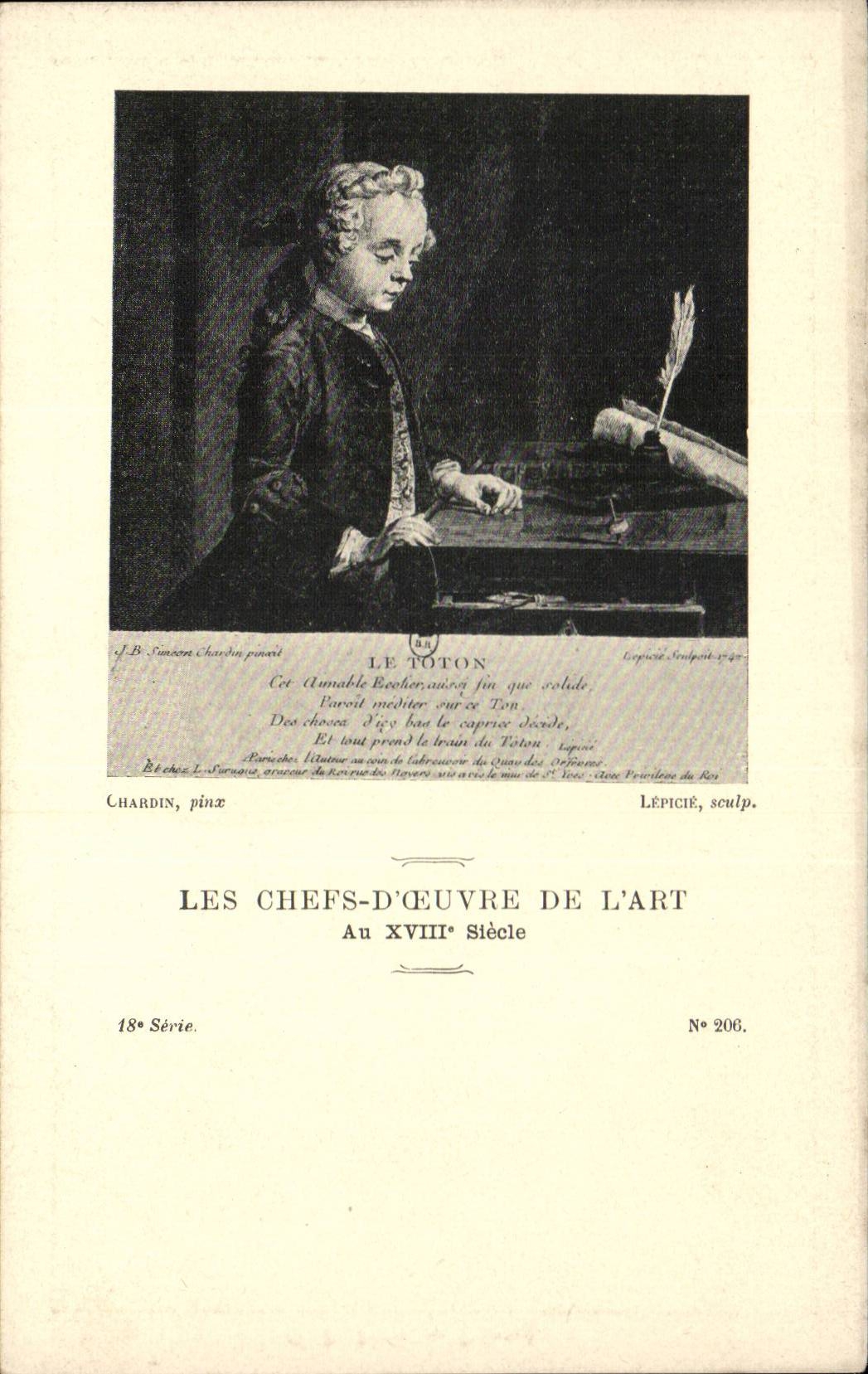 CPA Les chefs d'oeuvre de l'art Le Toton Cabartier Chardin Lepicie