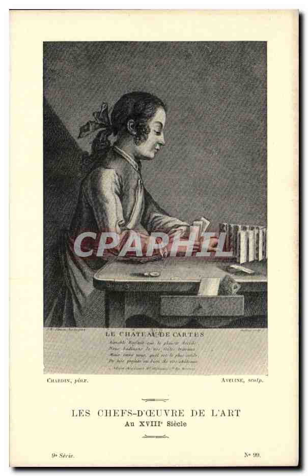 CPA Les chefs d'oeuvre de l'art Le chateau de cartes Chardin Aveline