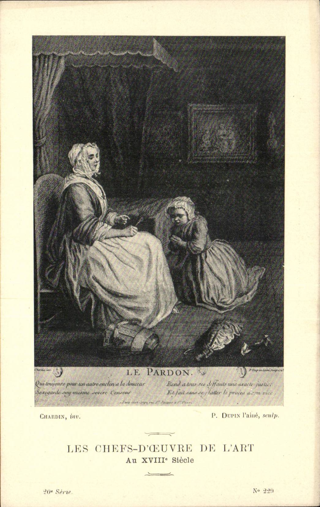 CPA Les chefs d'oeuvre de l'art Le pardon Chardin Dupin