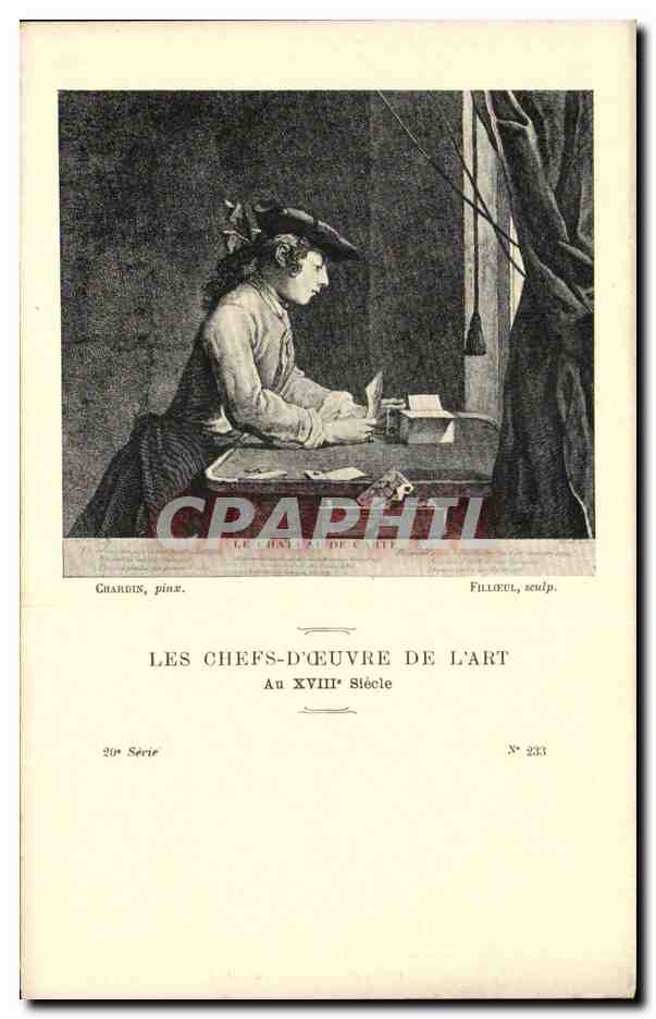 CPA Les chefs d'oeuvre de l'art Le chateau de cartes Chardin Filloeul