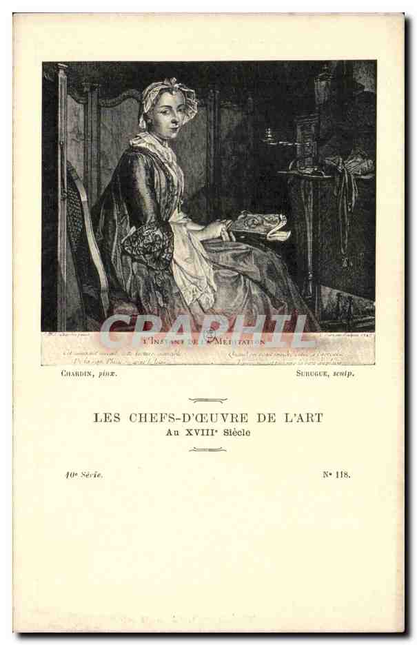 CPA Les chefs d'oeuvre de l'art L'instant de meditation Chardin Surugue