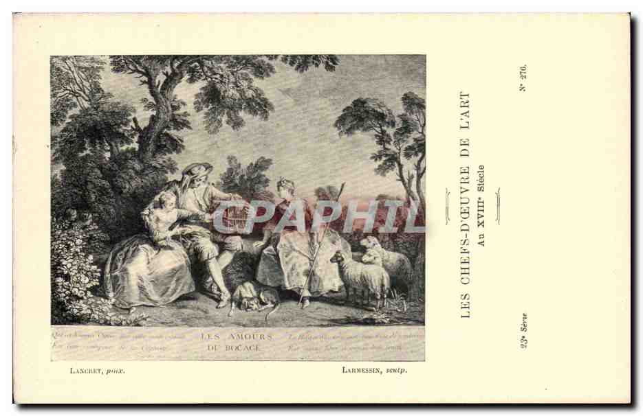 CPA Les chefs d'oeuvre de l'art Les amours de bocage Lancret Larmessin