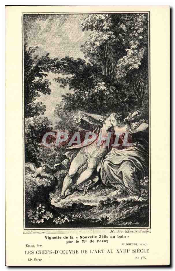 CPA Les chefs d'oeuvre de l'art Vignette de la nouvelle Zelis au bain Thalie Eisen Ghendt