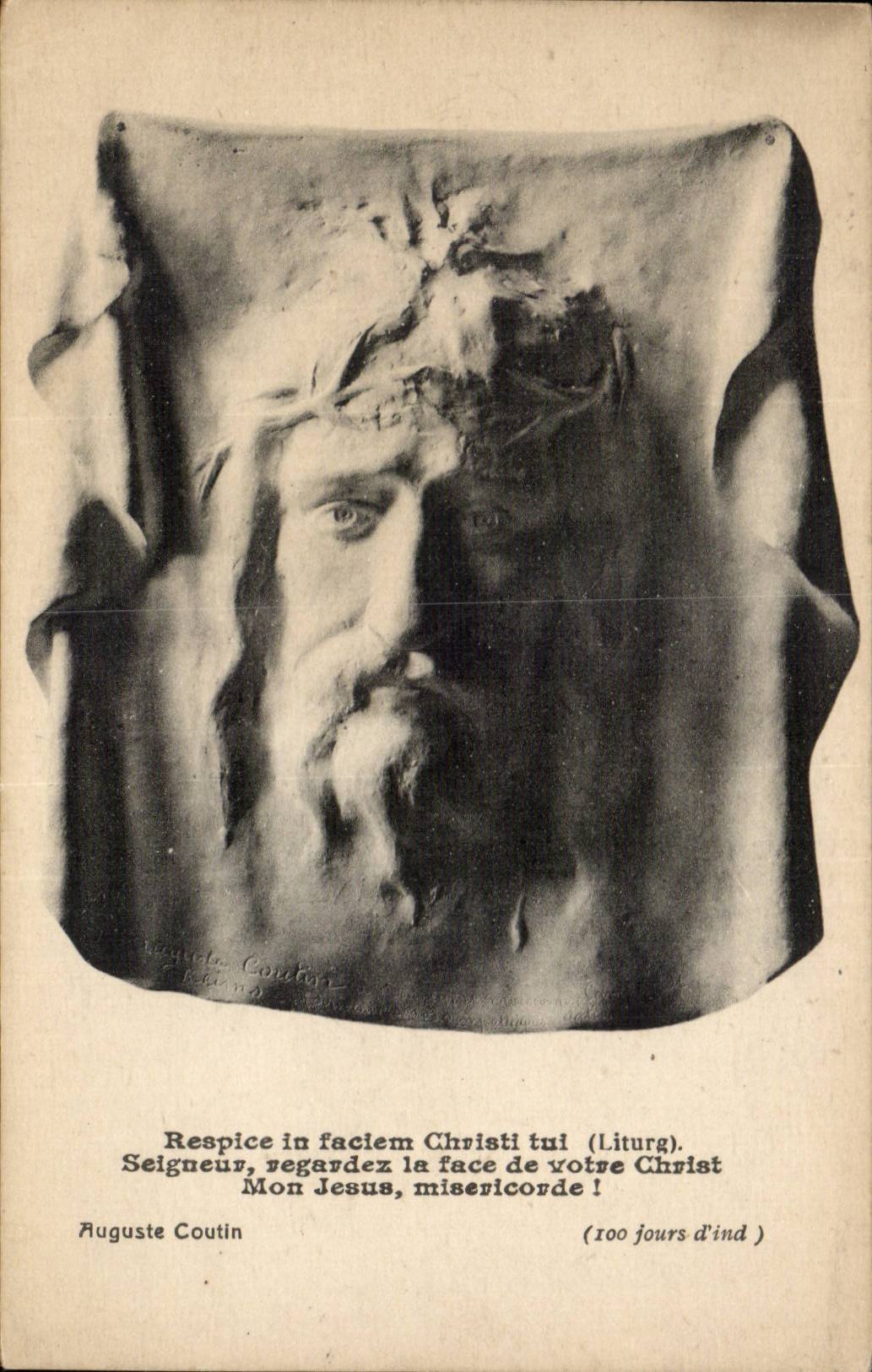 Visage de Christ — sculpture d'Auguste Coutin — (100 jours d'ind)
