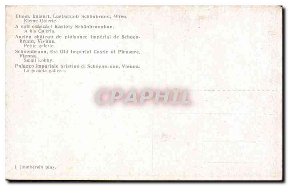 CPA Ancien chateau de plaisance imperial de Schoenbrunn Vienne Wien Vienna — Back