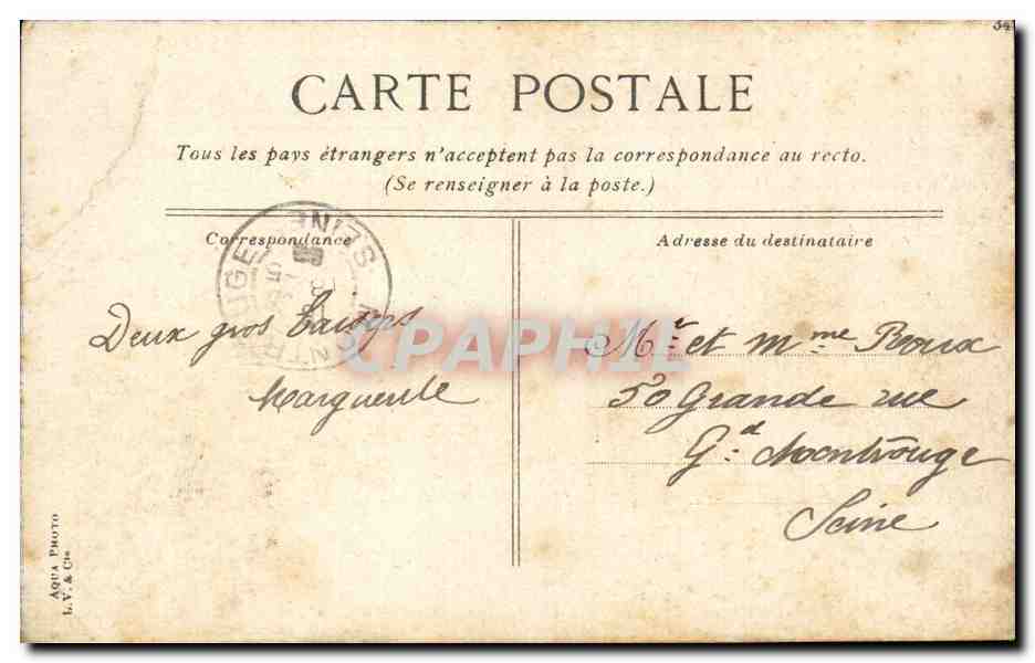 Paris CPA Bois de Boulogne pont des deux iles — Rückseite