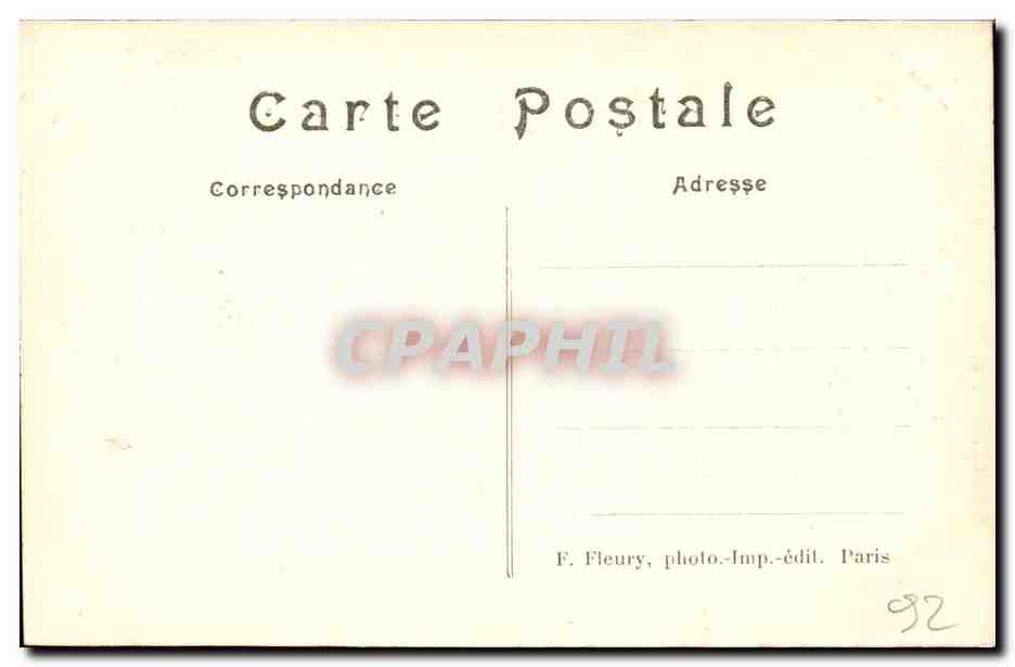 Paris CPA Au bois de Boulogne Bagatelle Le chateau — Rückseite