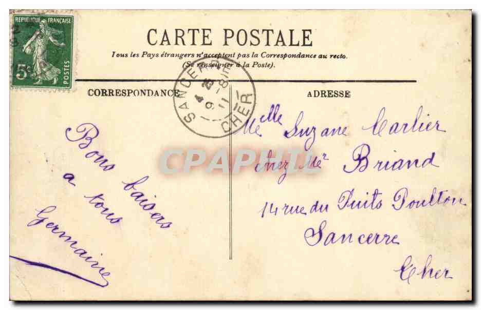 Paris CPA La Sainte Chapelle et le palais de justice — Rückseite