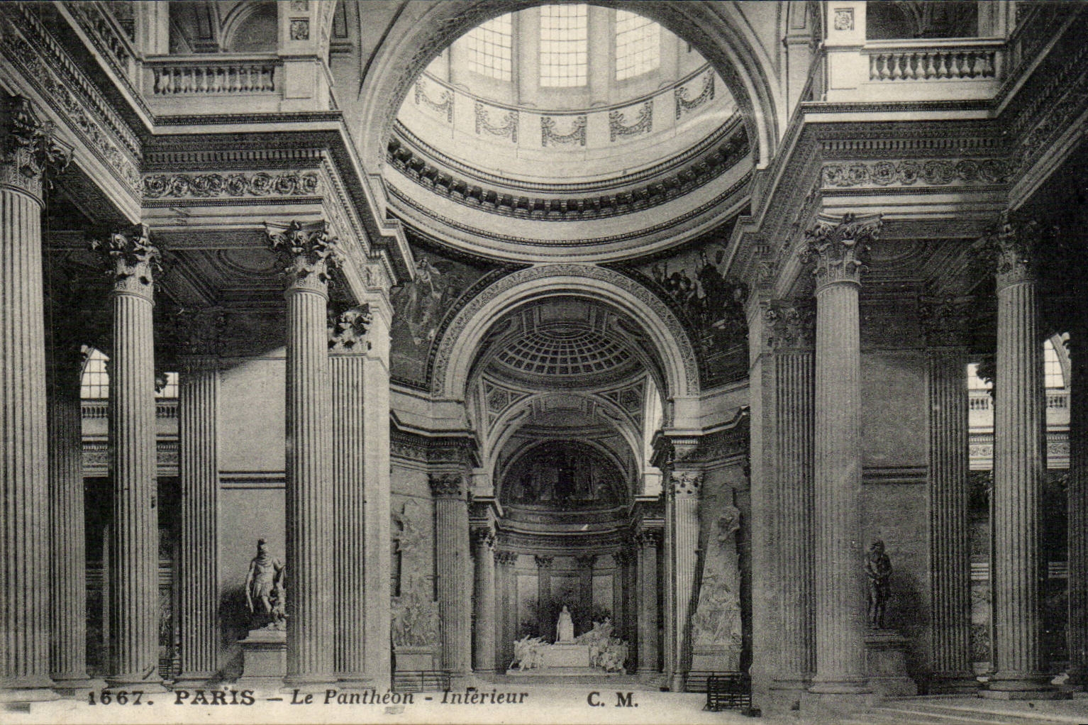 Paris CPA Le Pantheon Interieur