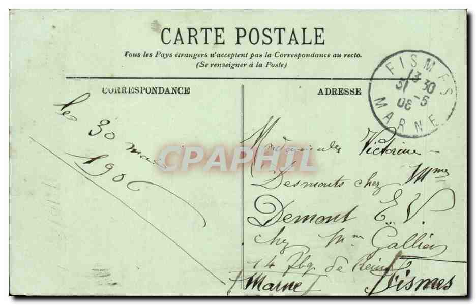 Paris CPA Arc de triomphe — Rückseite