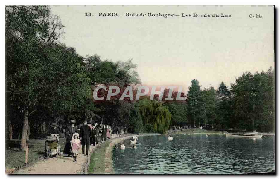Paris CPA Bois de Boulogne Les bords du lac