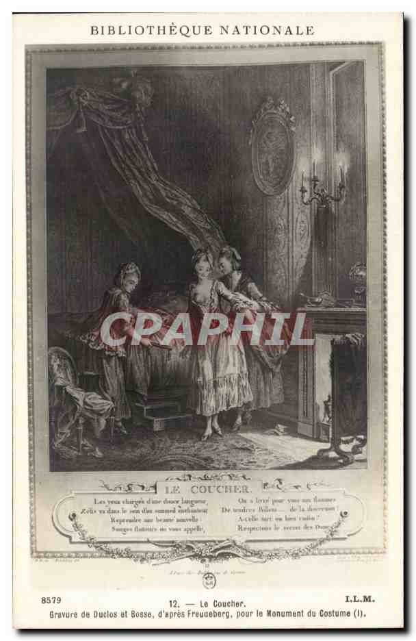 CPA Bibliotheque nationale Le coucher Gravure de duclos et Bosse d'apres Feudeberg 