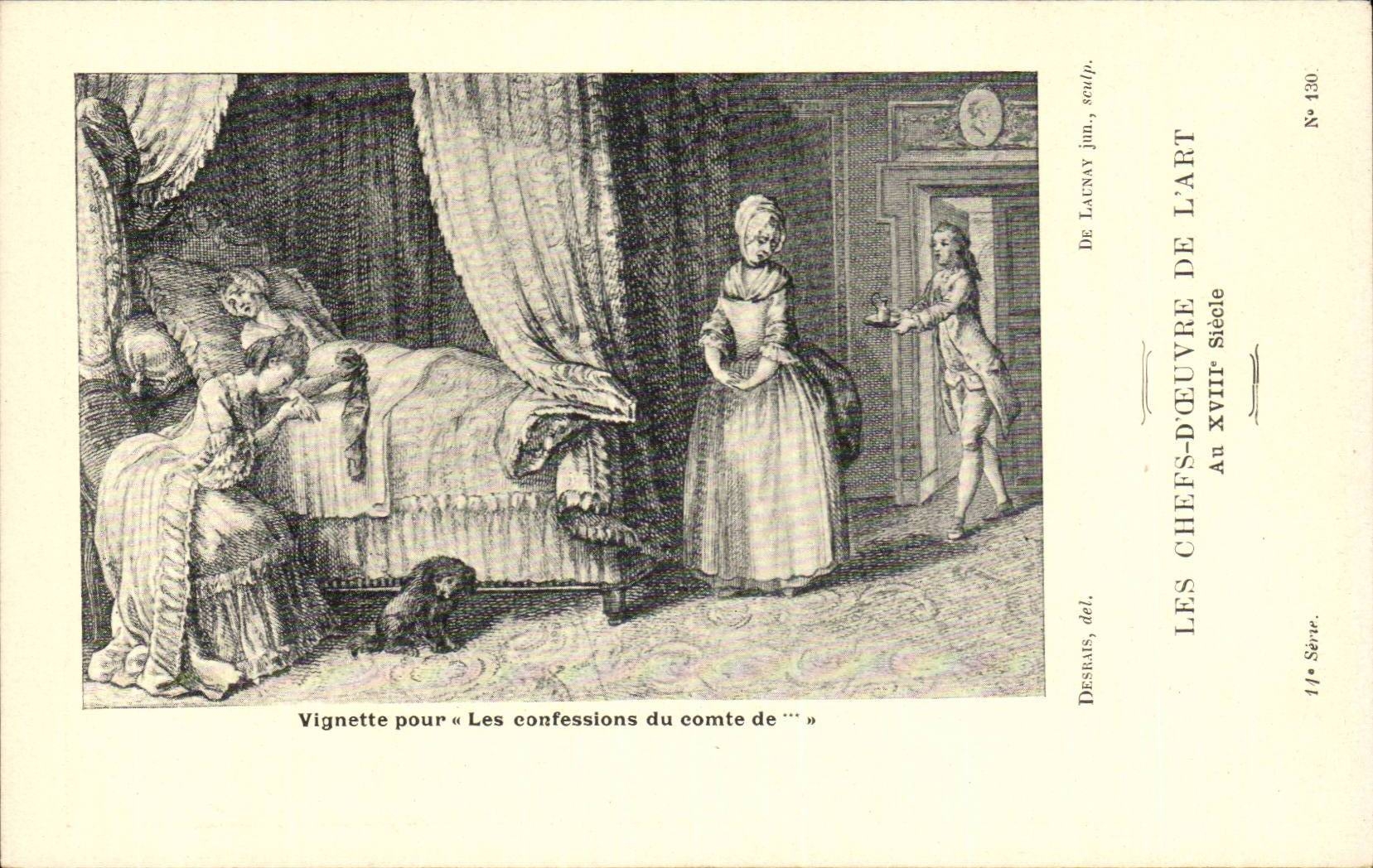 CPA Les chefs d'oeuvre de l'art au 18eme Vignette pour les Confessions du comte de Desrais De Launay