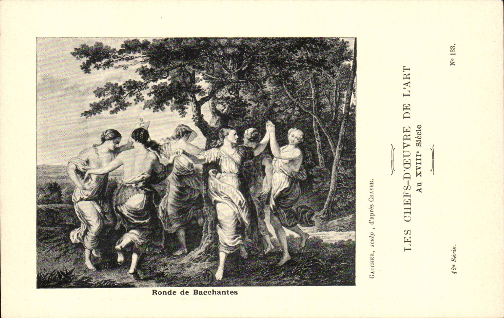 CPA Les chefs d'oeuvre de l'art au 18eme Route de Bacchantes Gaucher