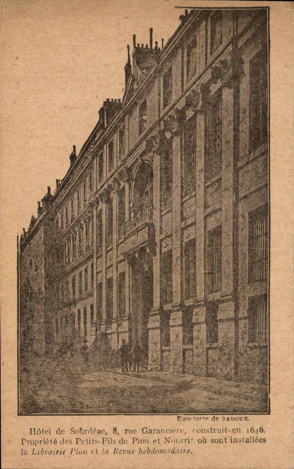 CPA Hotel de Sourdeac Rue Garanciere Paris librairie