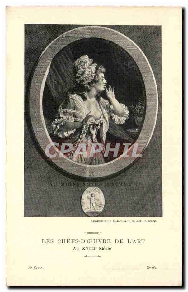 CPA Les chefs d'oeuvre de l'art au 18eme Au moins soyes discret De Saint Aubin 