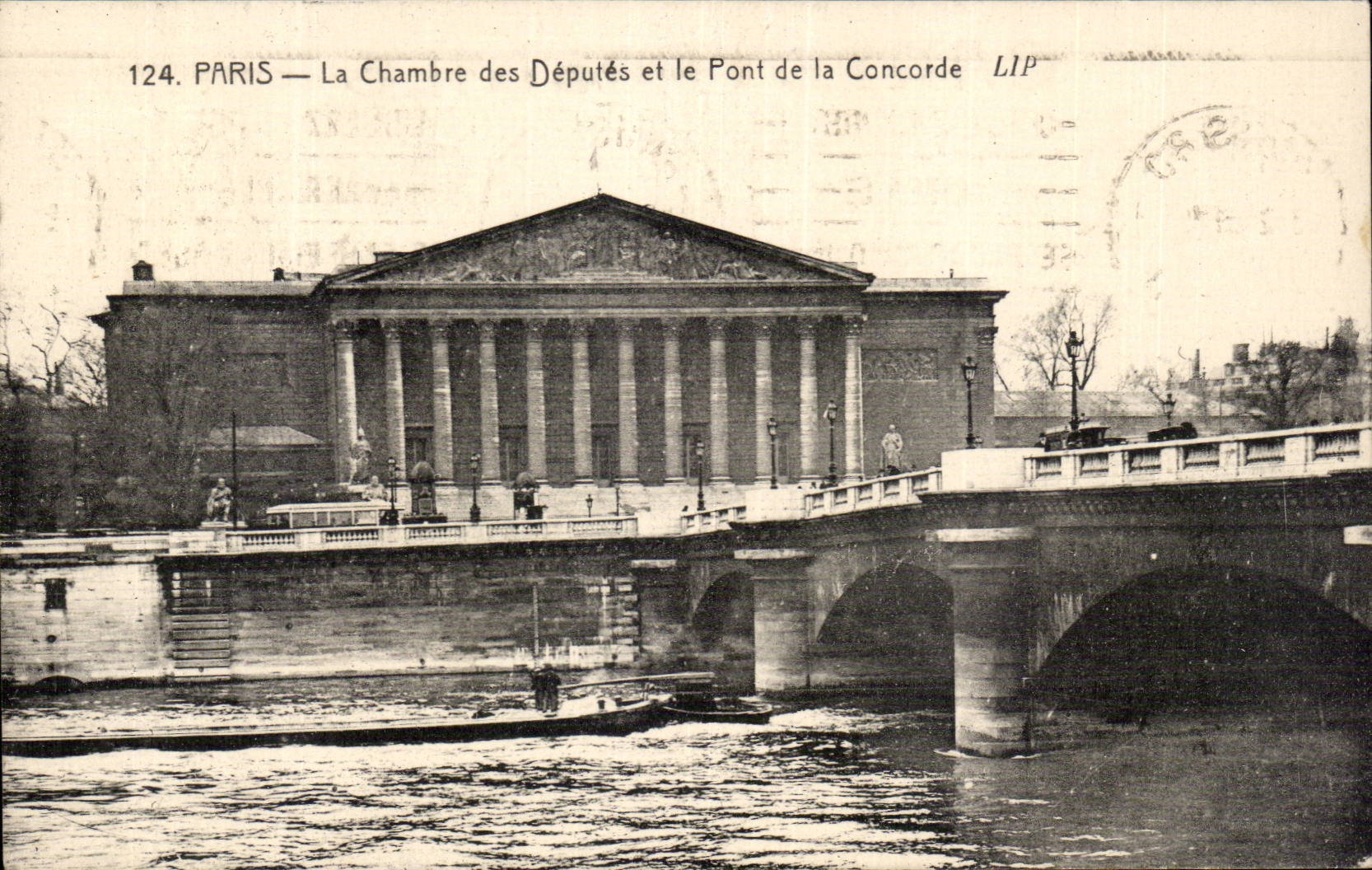 Paris CPA La chambre des Deputes et le pont de la Concorde