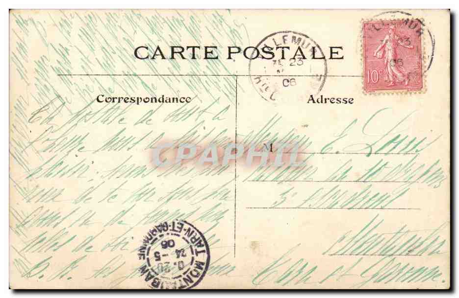 Paris CPA Ses squares et ses jardins le square St Pierre le pont rustique — Verso
