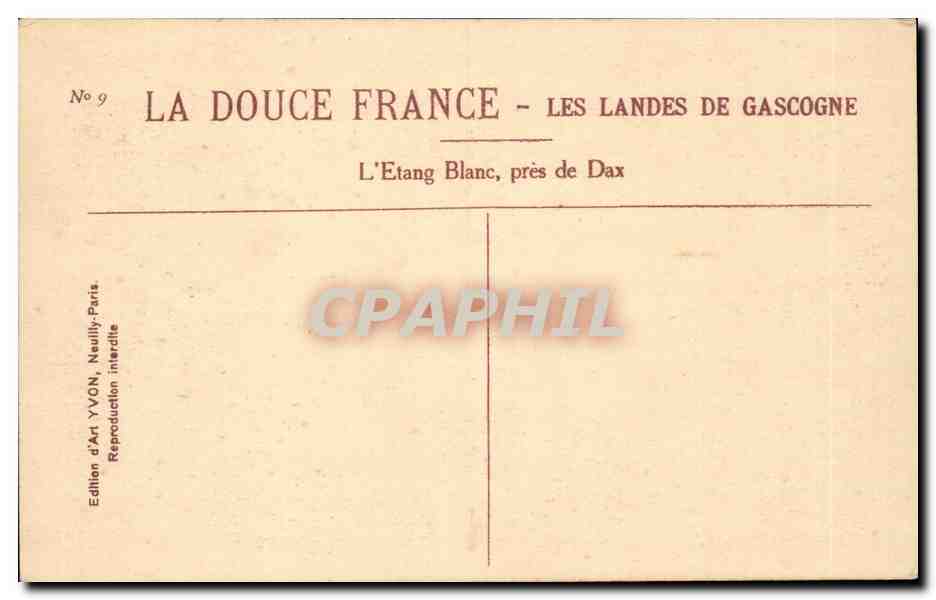 CPA Les landes de Gascogne L'etang blanc pres de dax — Rückseite