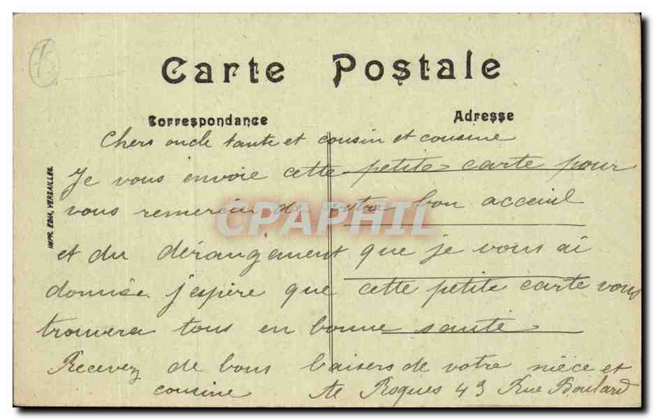 CPA Paris place de la Republique — Rückseite
