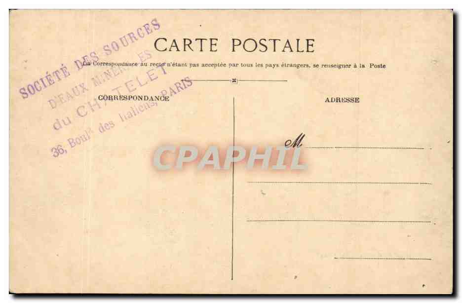 CPA Evian les Bains Etablissements et sources du Chatelet Une vue du parc — Verso