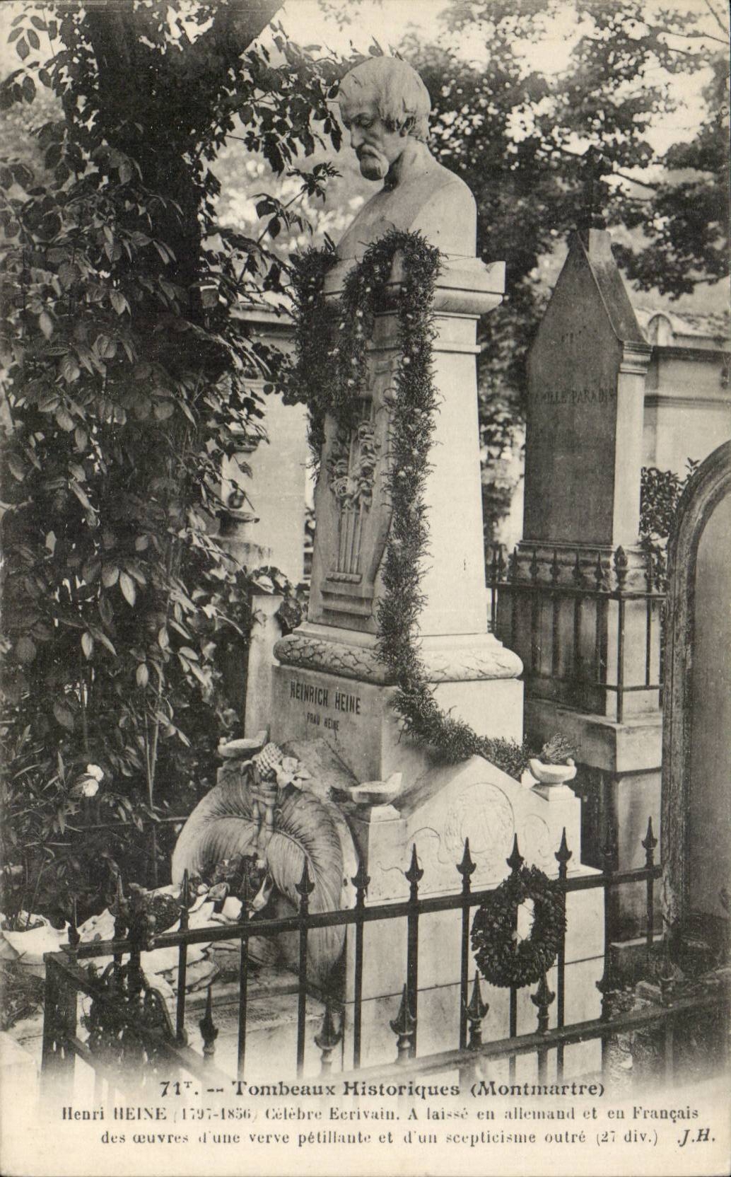 Paris CPA Tombeaux historiques Montmartre Henri Heine Ecrivain 